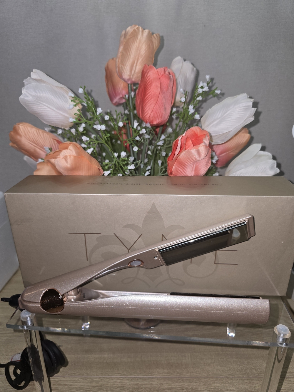 TYME Rose Gold Flat Iron Hair Straightener